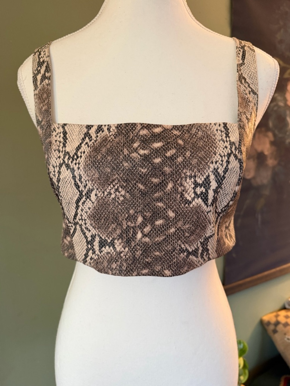 Forever 21 Brown Snake Print Crop Top